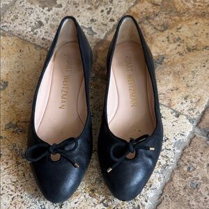 Stuart Weitzman Black Bow Flats